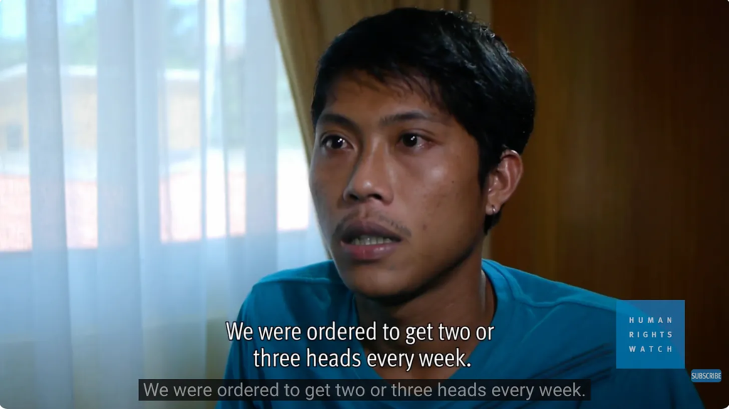 One of the self-confessed members of the Tagum Death Squad being interviewed by Human Rights Watch (Screengrab from HRW video.)
