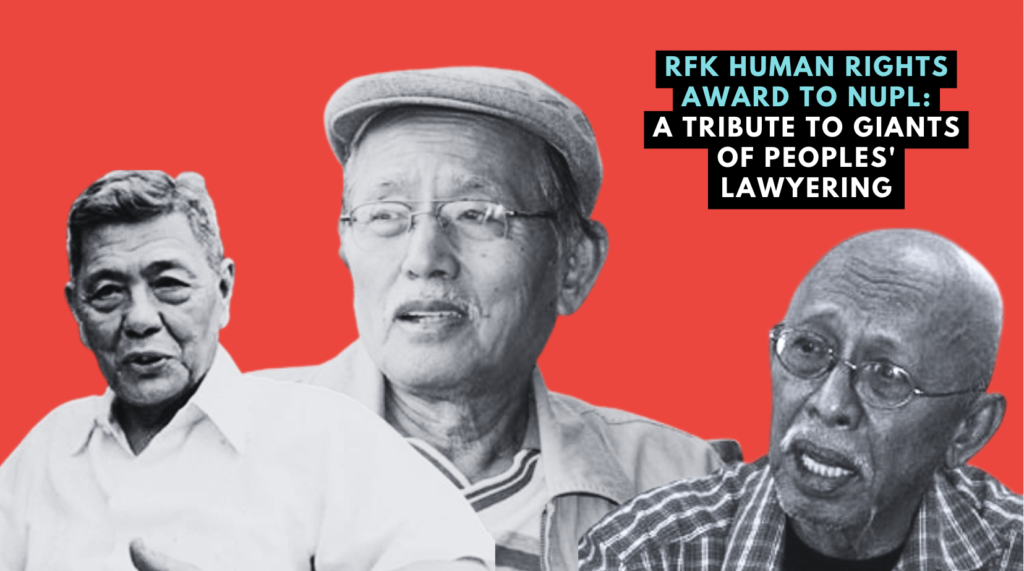 FLAG co-founder Jose Diokno, PILC founder Romeo Capulong, and UPLM founder Fred Gapuz